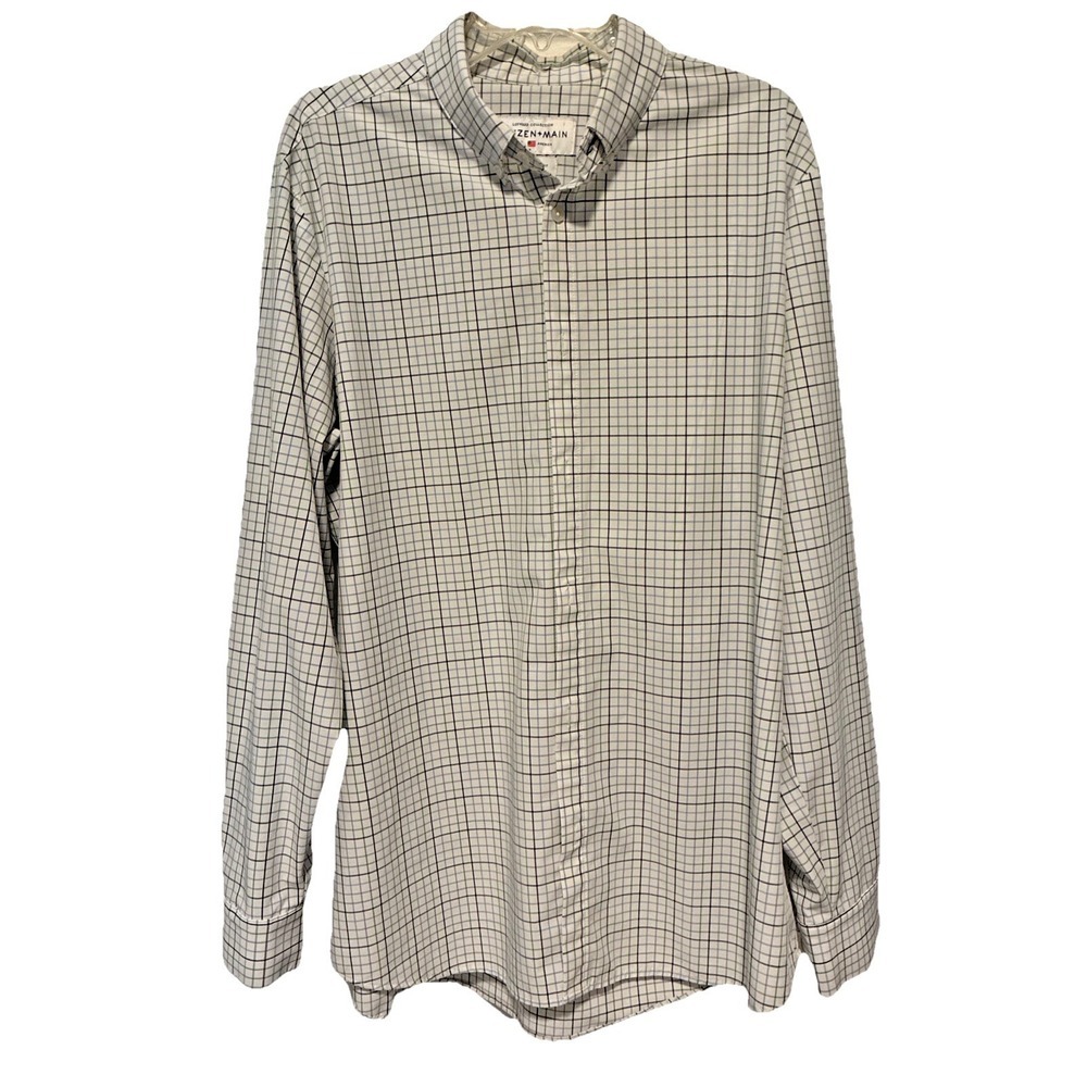 Mizzen Main Leeward Multicolor Plaid Long Sleeve Performance Shirt Trim Fit XXL